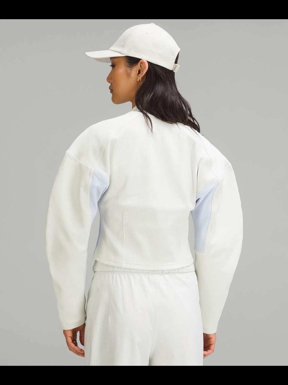 Lululemon Ribbed Luxtreme Wide-Sleeve Pullover Bone / Blissful Blue - Picture 10 of 11